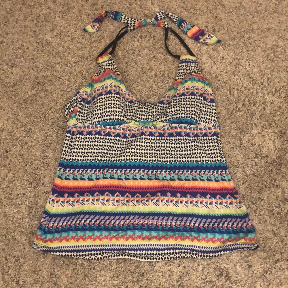 Apt 9 tankini swim top. Ties at the neck.